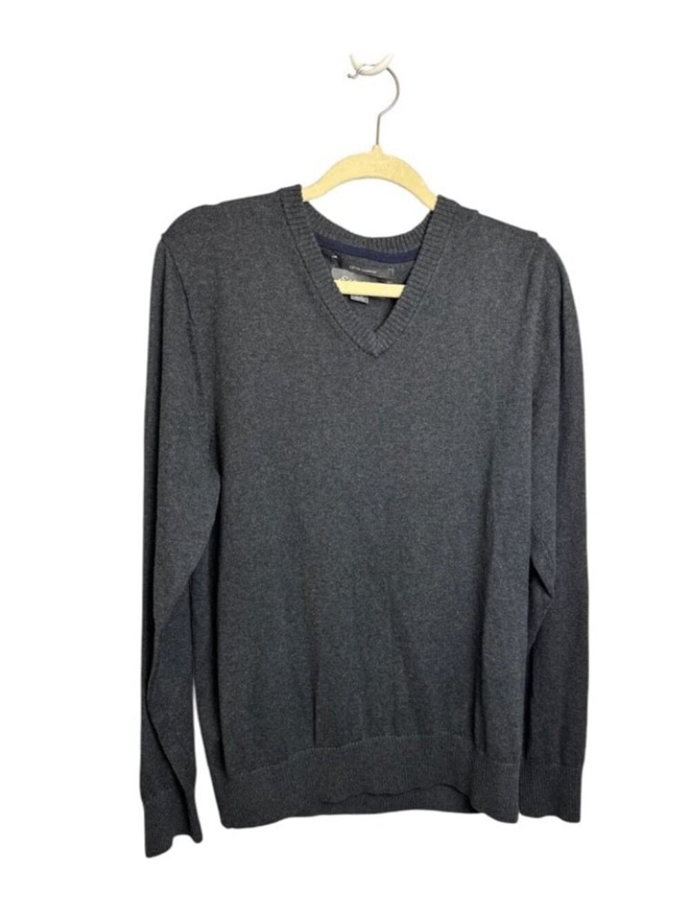 Eddie Bauer gray v neck cashmere blend grandpa sweater preppy blokecore Med